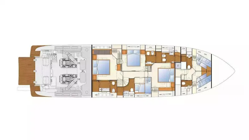 Antonina Yacht Photos Pics Floor plan of a 2010 Ferretti Yachts 800, showcasing interior layout and design.