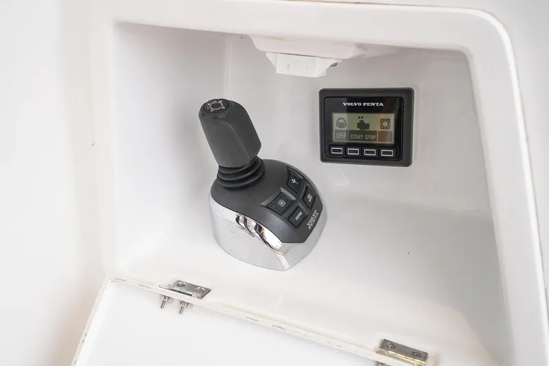 La Sirena Yacht Photos Pics Joystick control and display panel on a 2014 Jeanneau NC 14 boat.