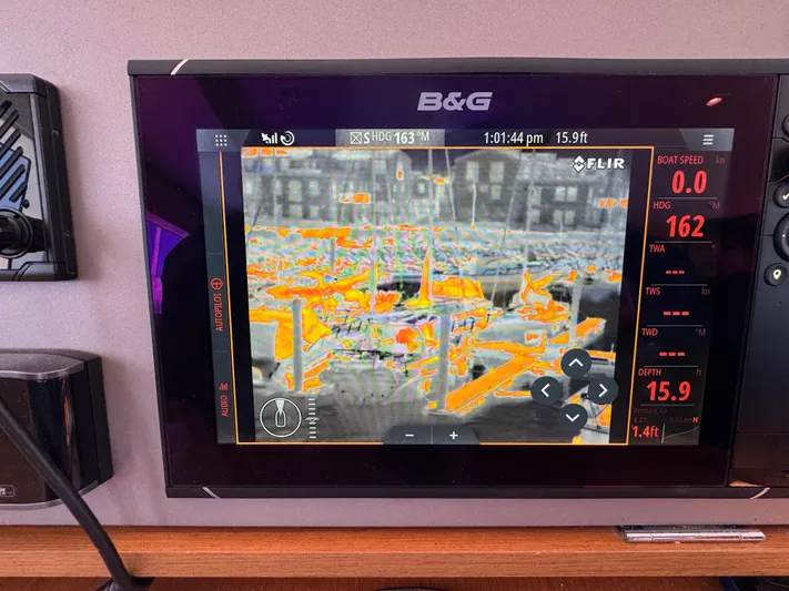  Yacht Photos Pics B&G marine display showing thermal imaging on Lagoon 450 F, 2017 model.
