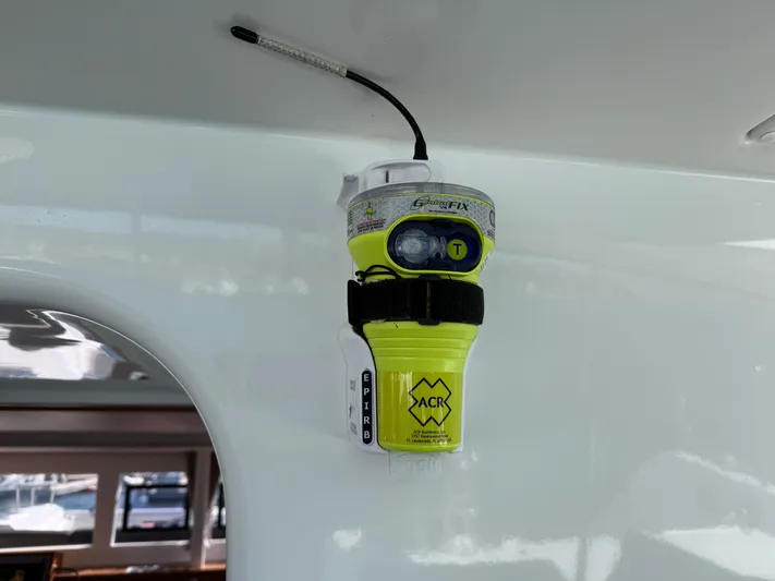  Yacht Photos Pics Emergency beacon mounted on a 2017 Lagoon 450 F yacht interior ceiling.