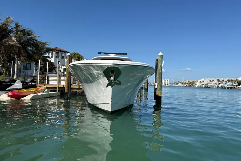  Yacht Photos Pics Streamline 45 boat docked in sunny marina, 2020 model.