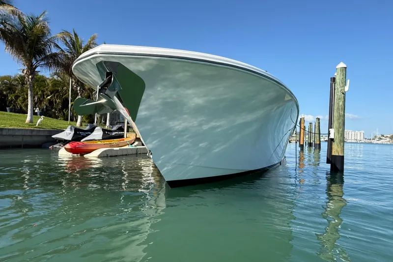  Yacht Photos Pics Streamline 45 boat docked in sunny marina, 2020 model.