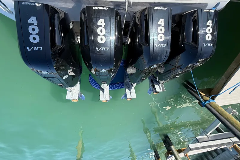  Yacht Photos Pics Four Mercury 400 V10 outboard engines on a 2020 Streamline 45 boat.