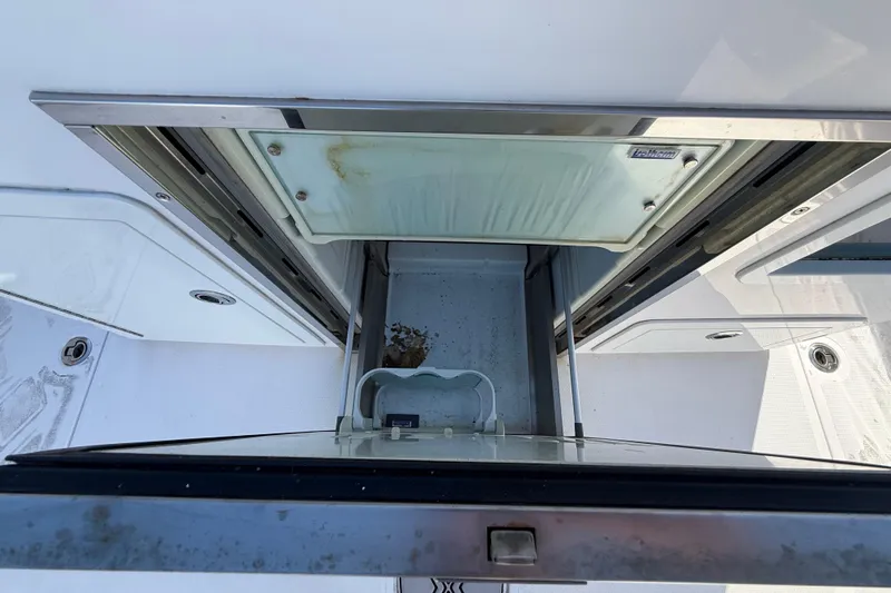  Yacht Photos Pics Open storage compartment on 2020 Streamline 45 boat deck.