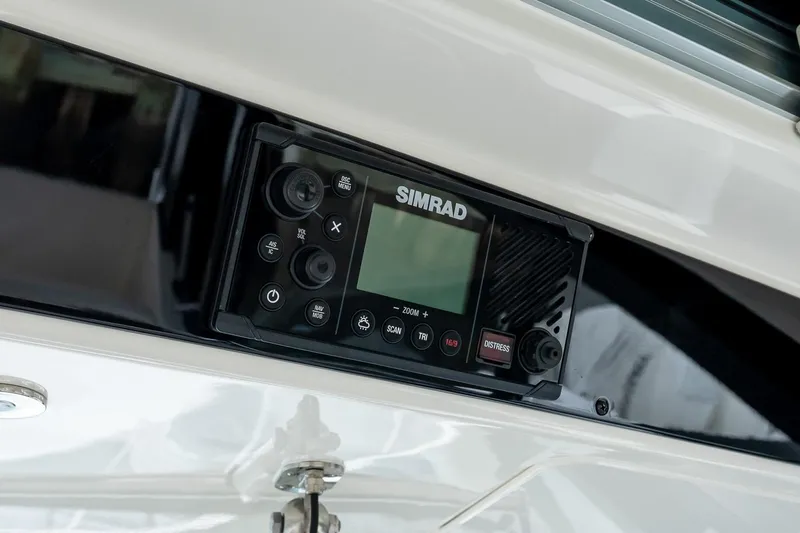  Yacht Photos Pics Simrad marine radio on 2024 Boston Whaler 405 Conquest boat.