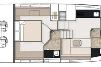 Manufacturer Provided Image: Fairline Targa 48 2 Cabin Deck Layout Plan