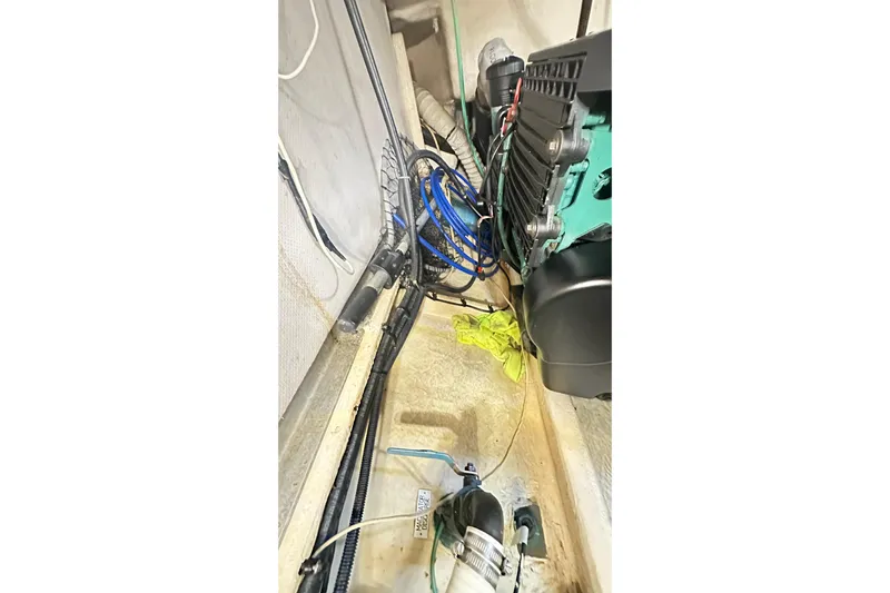  Yacht Photos Pics Engine compartment of 2008 Luhrs 31 Hard Top IPS with visible wiring and components.