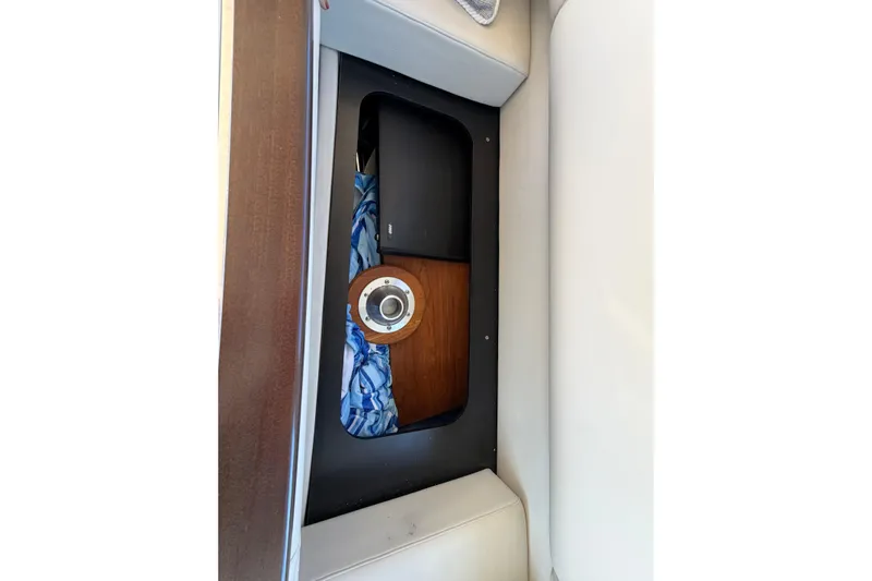 Dancing Queen Yacht Photos Pics Interior storage compartment of 2019 Regal 42 Grande Coupe yacht.