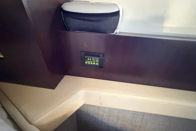 Dancing Queen Yacht Photos Pics Interior of 2019 Regal 42 Grande Coupe with digital control panel.