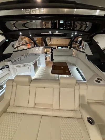  Yacht Photos Pics 2024 Cruisers Yachts 42 GLS interior with luxurious seating and modern design.