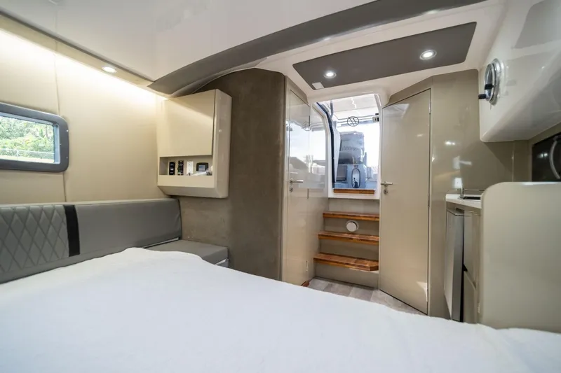  Yacht Photos Pics Luxurious interior of 2025 Hanover 387 yacht with modern design and comfortable amenities.