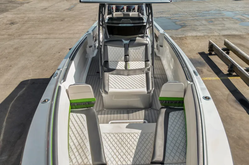  Yacht Photos Pics 2021 Nor-Tech 390 Sport Center Console boat with sleek seating and modern design.