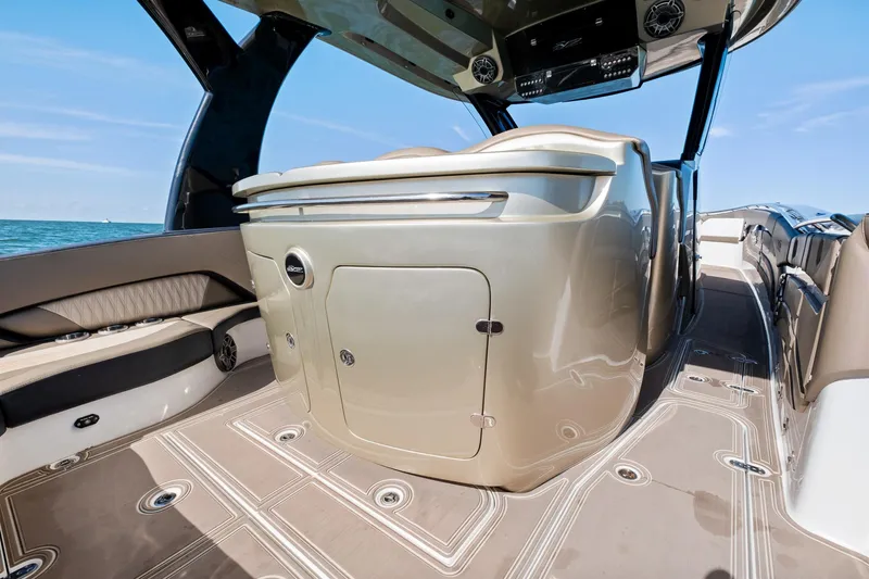  Yacht Photos Pics Luxury MTI V42 boat interior with sleek design and modern features, 2021 model.