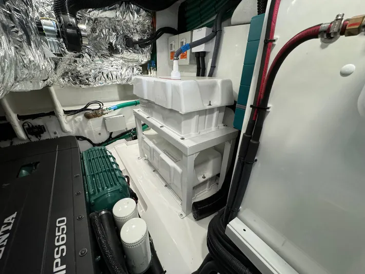  Yacht Photos Pics Engine room of 2023 Princess V50 Open yacht, featuring Volvo Penta IPS650 engine.