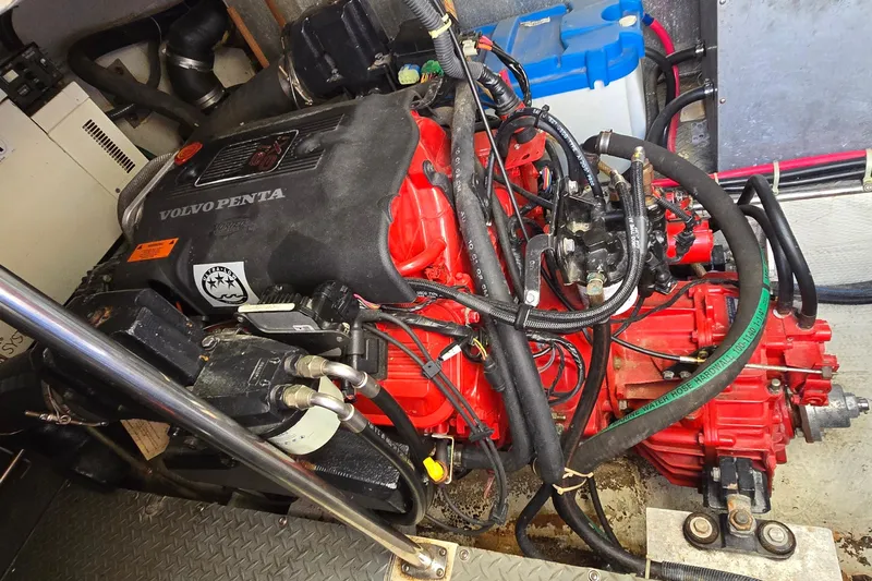  Yacht Photos Pics Engine compartment of a 2003 Regal Commodore 4260 with Volvo Penta engine.