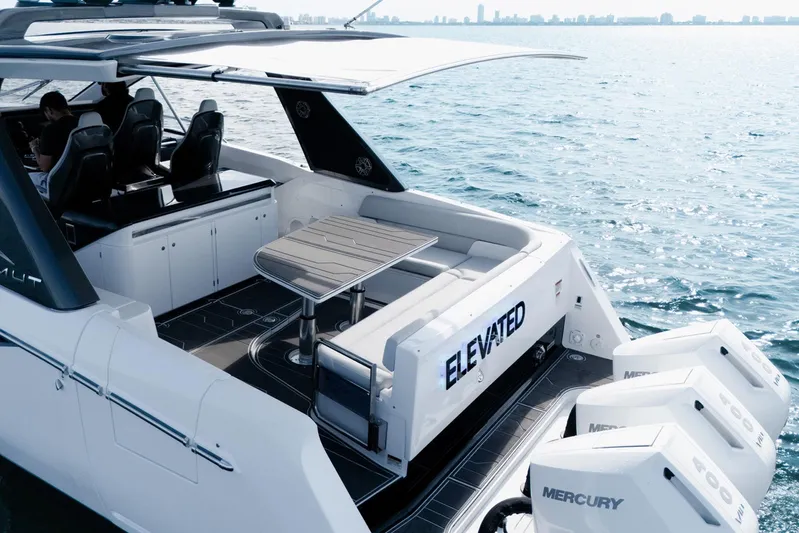  Yacht Photos Pics Azimut Verve 42 yacht, 2025 model, with sleek design and powerful Mercury engines.