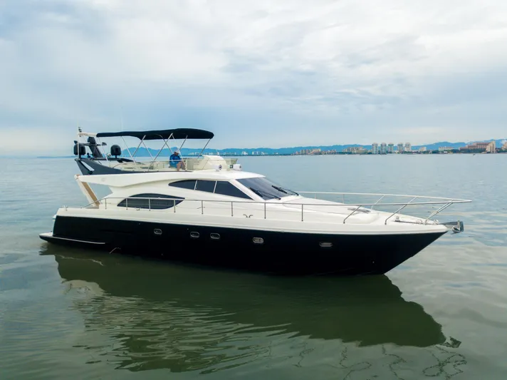 Arion Yacht Photos Pics 2003 Ferretti Yachts 530 luxury motor yacht on calm waters.