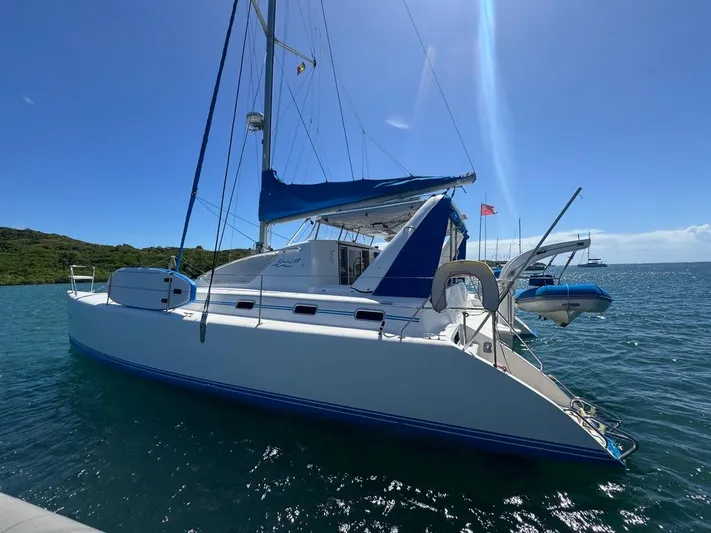 Avatar Yacht Photos Pics 2010 Admiral 38 Executive yacht docked on a sunny day.