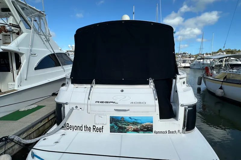 Beyond The Reef Yacht Photos Pics 2008 Regal Commodore 4060 yacht docked at marina, Hammock Beach, FL.