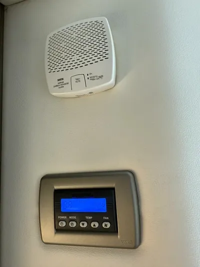 Salty Xperience Yacht Photos Pics Carbon monoxide detector and digital thermostat in 2020 Sea Ray 320 Sundancer OB Coupe.