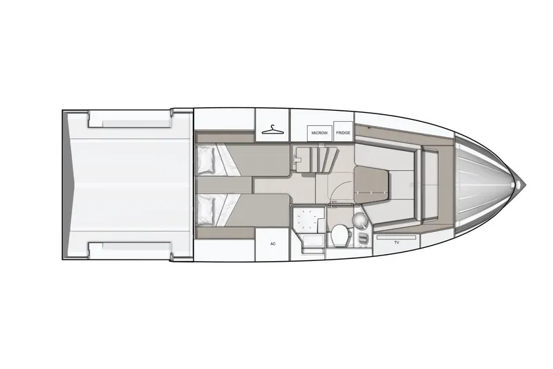  Yacht Photos Pics Floor plan of 2026 Beneteau Gran Turismo 35 yacht, featuring interior layout and amenities.