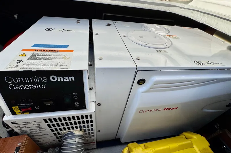  Yacht Photos Pics Cummins Onan generator in 2016 Lagoon 450 F yacht engine room.