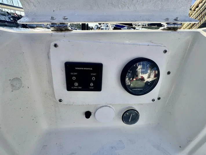 Yacht Photos Pics Control panel of a 1991 Beneteau 45 First sailboat with Volvo Penta gauges.