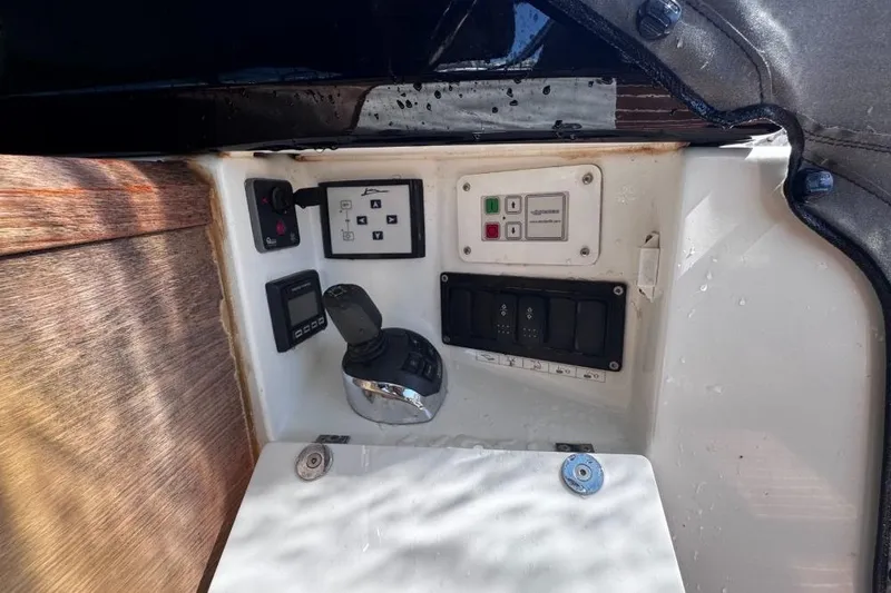  Yacht Photos Pics Control panel of 2018 Beneteau Gran Turismo 50 Sportfly yacht, featuring various switches and controls.