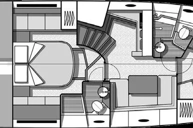 Tu Madre Yacht Photos Pics Floor plan of 2019 Beneteau Gran Turismo 46 yacht, featuring cabin and living areas.