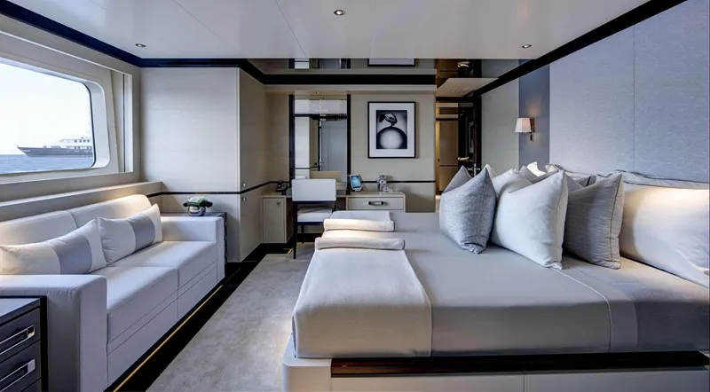 Excellence V Yacht Photos Pics Luxurious cabin interior of 2014 Feadship EXCELLENCE V yacht with modern decor.