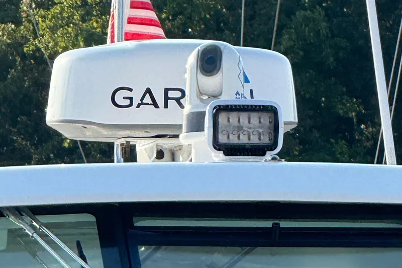  Yacht Photos Pics Radar and camera equipment on a 2019 Pursuit DC 325 Dual Console boat.