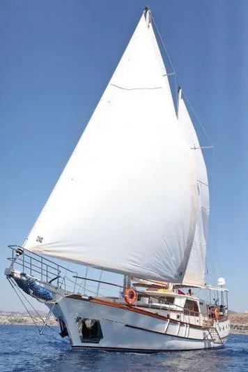  Yacht Photos Pics Custom 2017 GULET sailing yacht with white sails on open water.