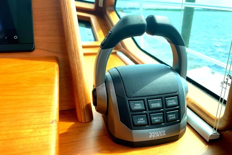  Yacht Photos Pics Volvo Penta control panel on 2023 Sabre 43 Salon Express yacht.