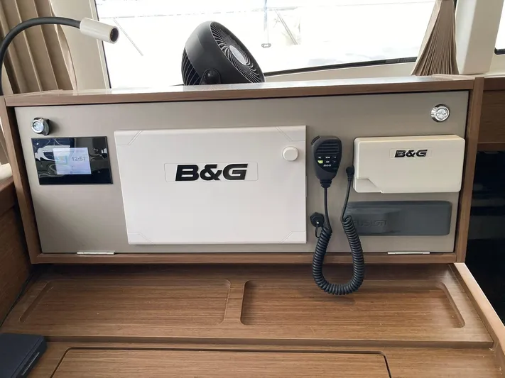 Vela Yacht Photos Pics B&G navigation equipment on 2018 Lagoon 42 yacht, featuring control panel and communication devices.