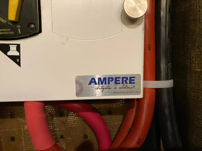 Vela Yacht Photos Pics Electrical panel with Ampere label and colorful cables on Lagoon 42, 2018 model.