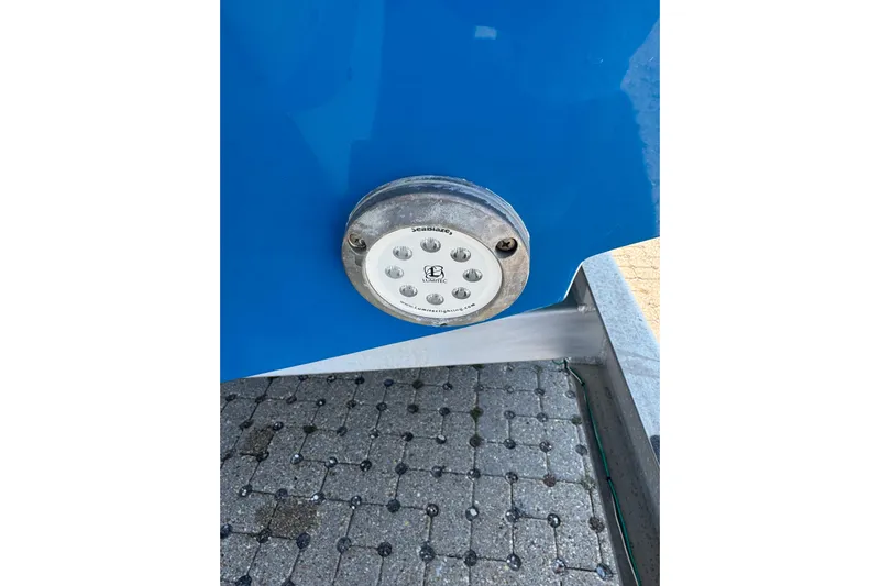 Free Spear It Yacht Photos Pics 2016 Contender 35 ST boat with underwater LED light on blue hull.