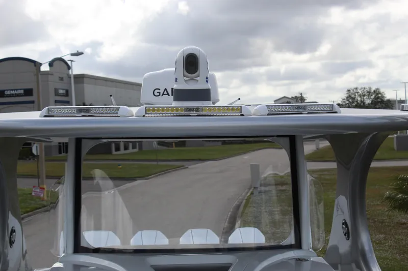  Yacht Photos Pics 2020 Mystic Powerboats M4200 with advanced navigation equipment and sleek design.