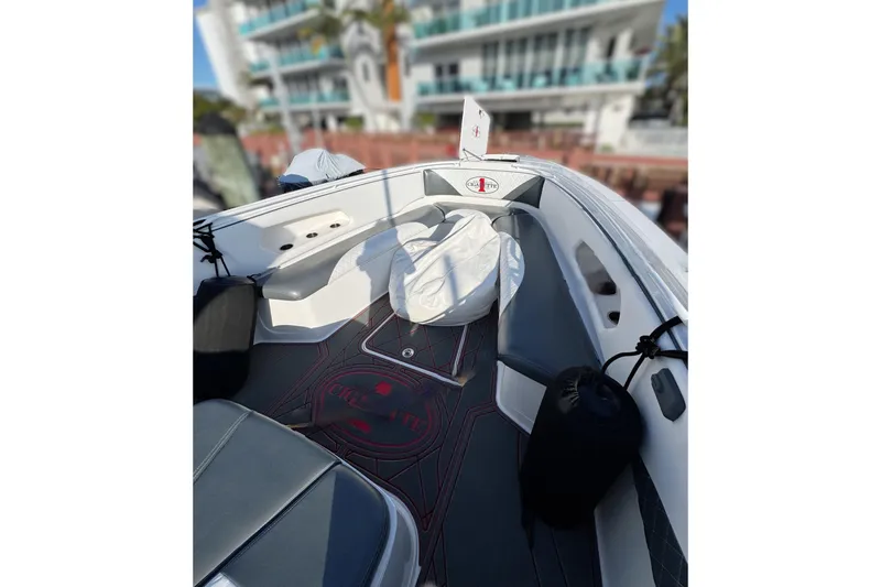  Yacht Photos Pics 2017 Cigarette 39' GTS boat interior with modern seating and stylish design.