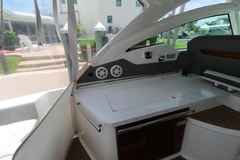 Knot Sorry Yacht Photos Pics Interior of 2021 Tiara Yachts 38LX, featuring sleek design and modern amenities.