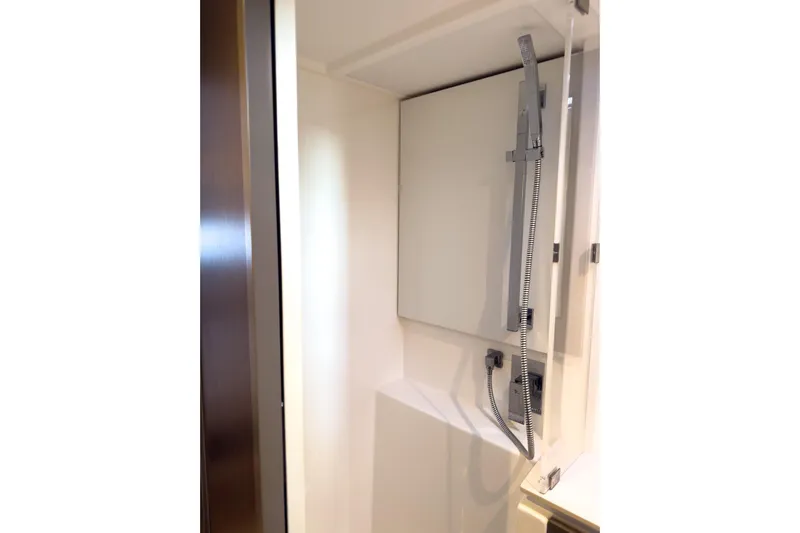 Panthera Yacht Photos Pics Modern shower area in 2021 Leopard 42 yacht bathroom.