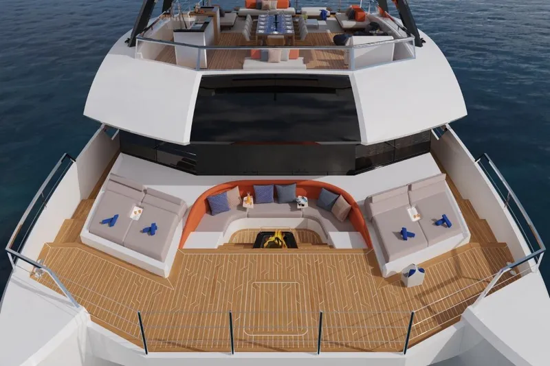  Yacht Photos Pics Luxurious 2026 Silver Yachts SC22M with spacious deck and elegant seating area.