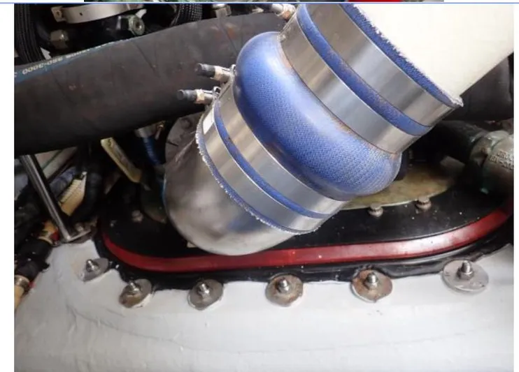 Fiddle Deedee Yacht Photos Pics Close-up of 2011 Sea Ray Sundancer engine components and hoses.