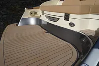 2024 Chris-Craft Launch 35GT boat deck with tan seating and sleek design.