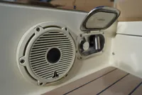 2024 Chris-Craft Launch 35GT boat speaker and control panel detail.