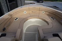 2024 Chris-Craft Launch 35GT boat with luxurious tan seating and elegant design.