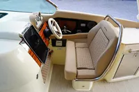2024 Chris-Craft Launch 35GT cockpit with luxurious seating and modern dashboard design.