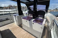 Fjord 40 Open 2015 yacht deck with modern amenities and sleek design.