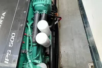 Engine compartment of a 2015 Fjord 40 Open with Volvo Penta IPS 500.