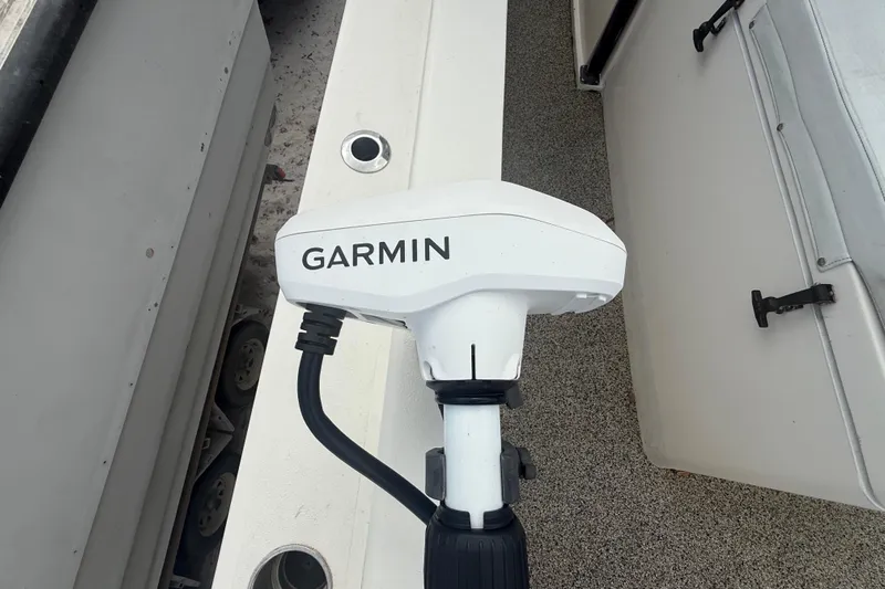  Yacht Photos Pics Garmin device on Eastward 30 boat, 2022 model, showcasing marine technology.
