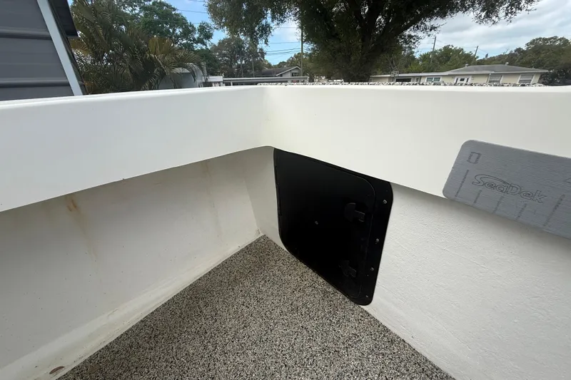  Yacht Photos Pics Interior view of a 2022 Eastward 30 boat with SeaDek flooring.